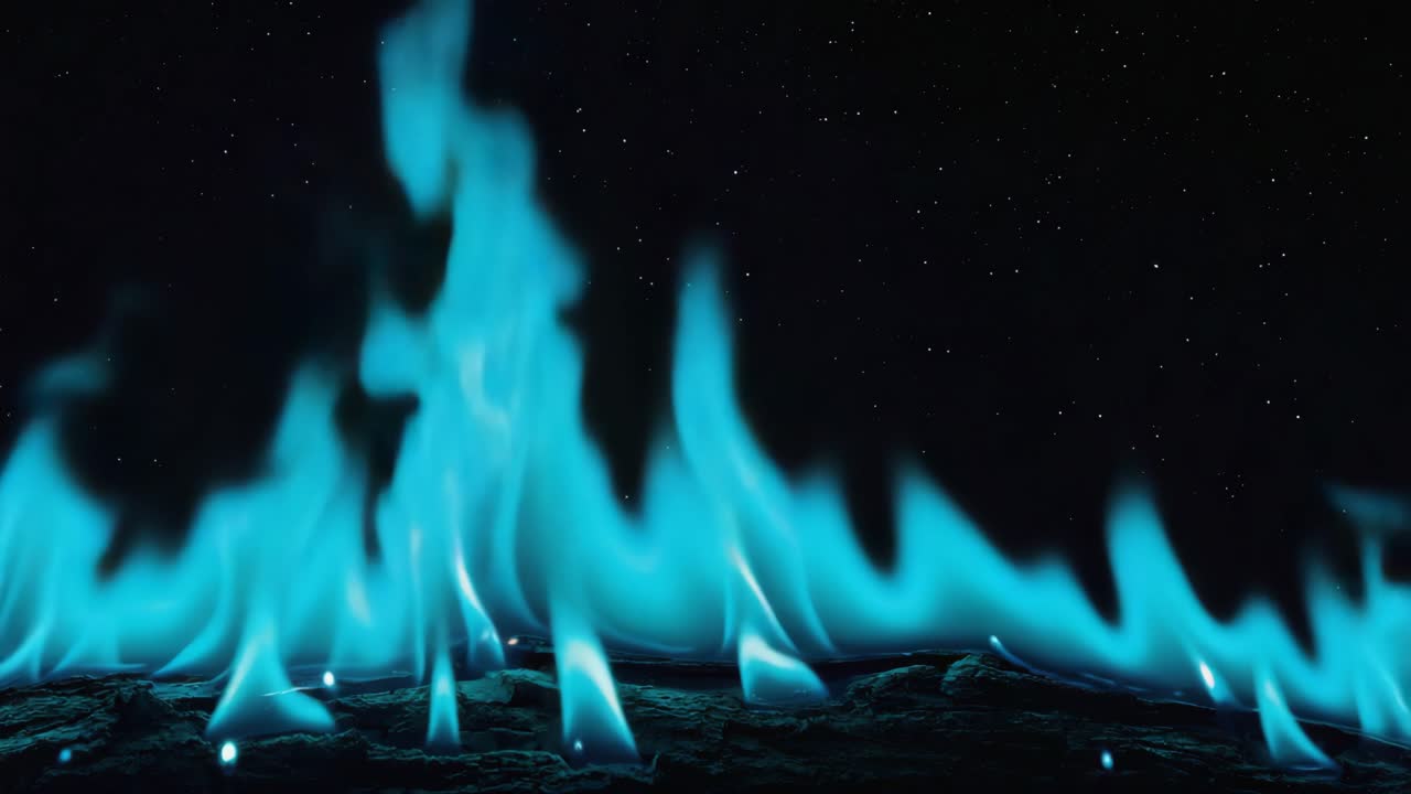 Blue Flames Under the Stars