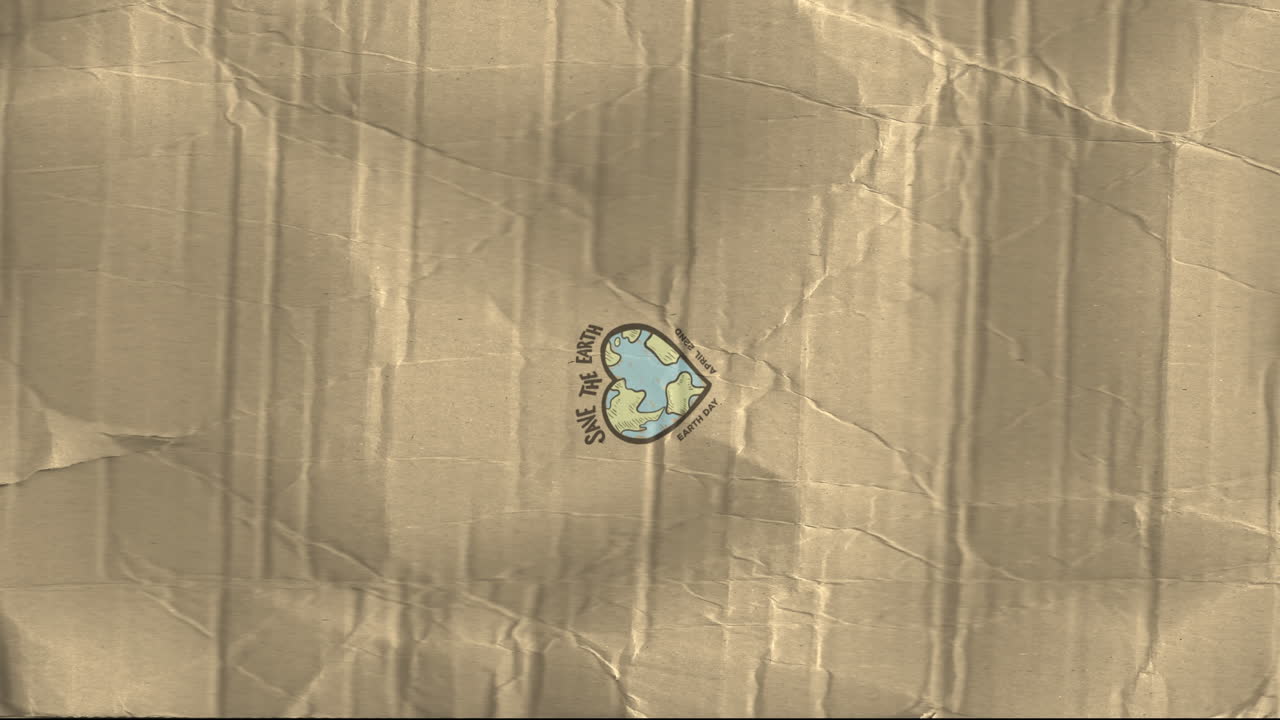 지구의 날 텍스트의 애니메이션 심장 모양의 지구