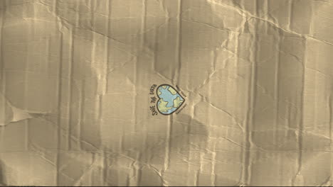 animation of earth day text over heart shape globe