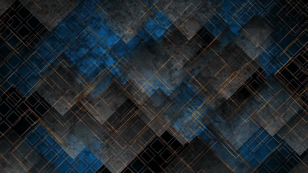 cuadrados grunge negros y dorados fondo de movimiento geométrico abstracto