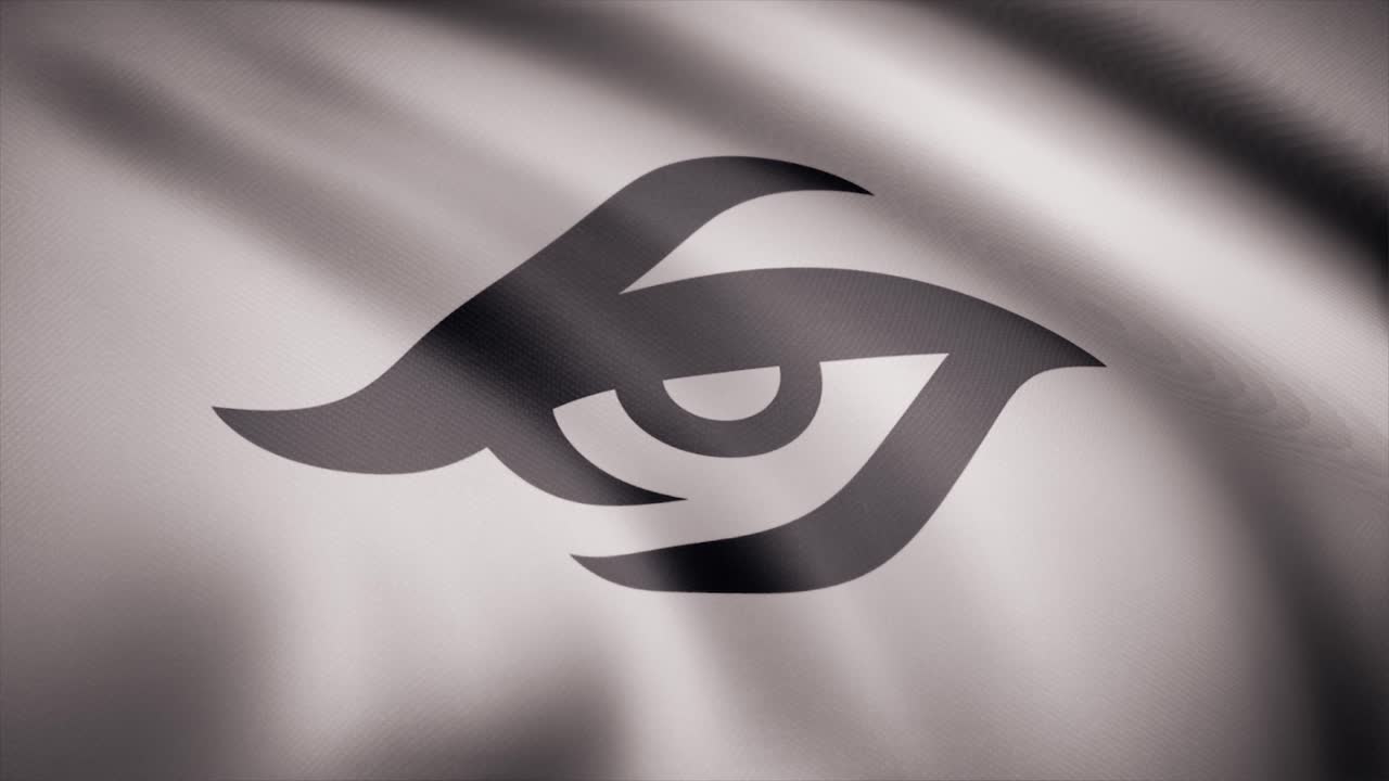 logotipo líquido del equipo en tela ondulada