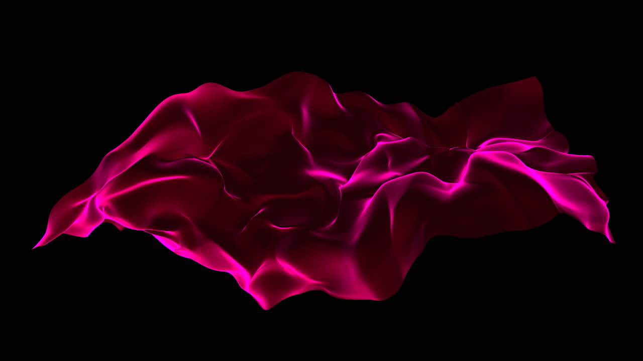 Rosy red silk veil flows gently creating romantic 3D elegant celebration background