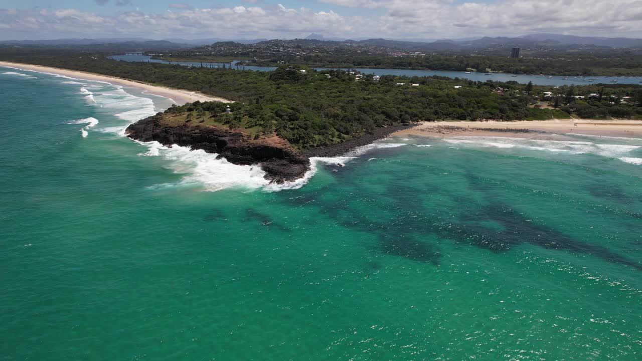 Fingal Head, Northern New South Wales, Australia - Aerial Drone Shot