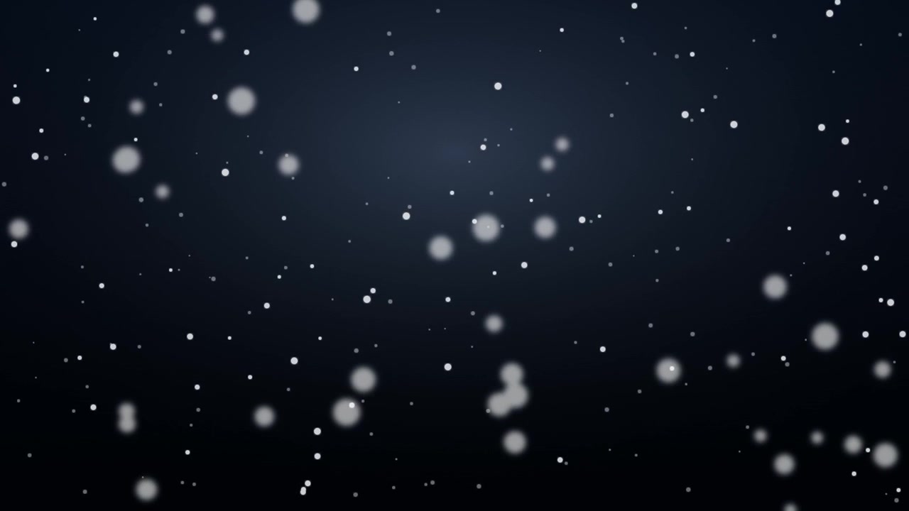 Abstract Motion Background with Floating White Particles on Dark Blue Gradient