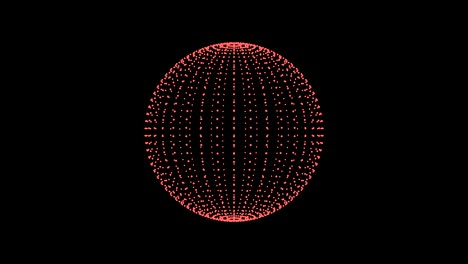 sphere spinning and changing color. wireframe globe. loop rotated element. isolated on black background