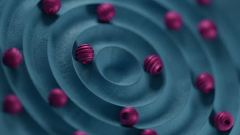 el video presenta una animación de cuentas 3d en un bucle circular, mostrando su movimiento fluido y continuo. esta pantalla hipnótica enfatiza el movimiento sin problemas de las cuentas y la belleza de sus bolas 3d sincronizadas.