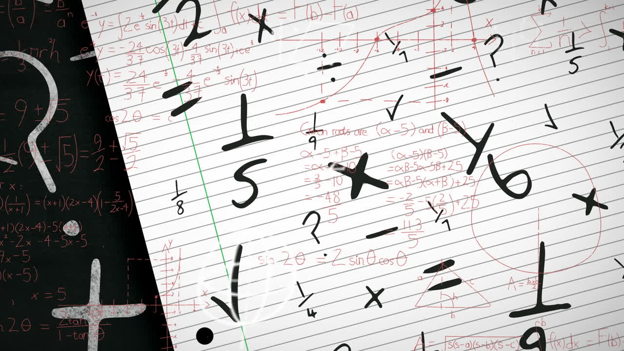 종이 한 장 위에 움직이는 수학 수식의 애니메이션