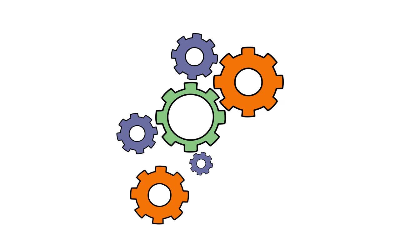 gears machine settings animation icons ,4k video animated