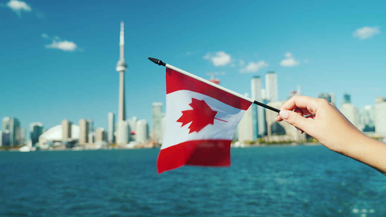 토론토와 손을 잡고 캐나다 국기