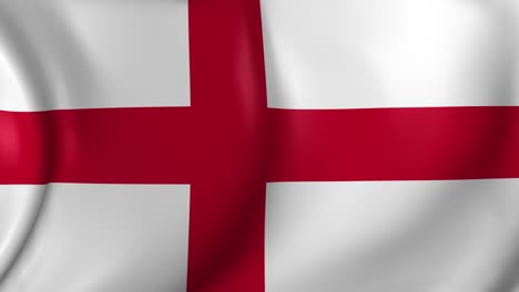 video animation of england flag, slow motion closeup waving in the wind.