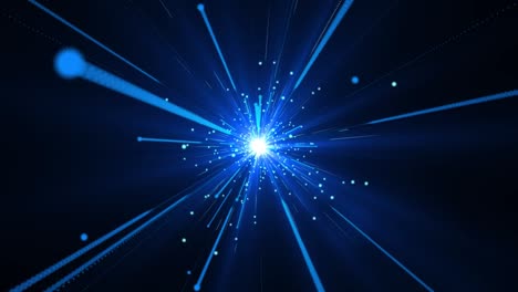 blue particle burst motion graphics background