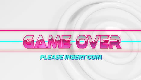 animation of game over only text over circles on white background