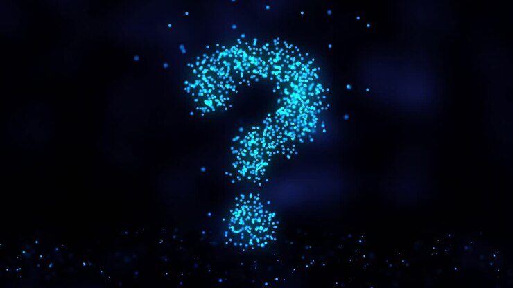 Glowing Blue Question Mark