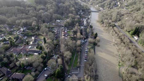 ironbridge gorge river severn in flood punto de vista aéreo