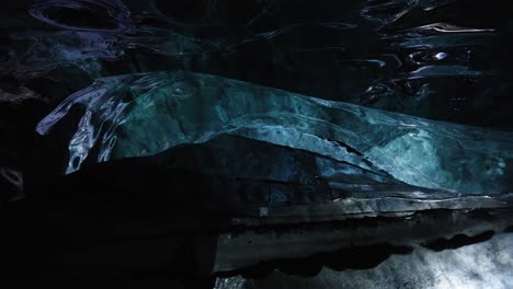 glacier ice cave and look to the top, iceland