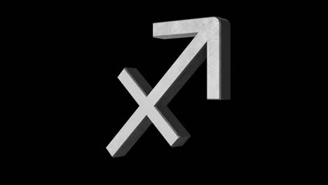 sagittarius zodiac sign. metal zinc. alpha channel