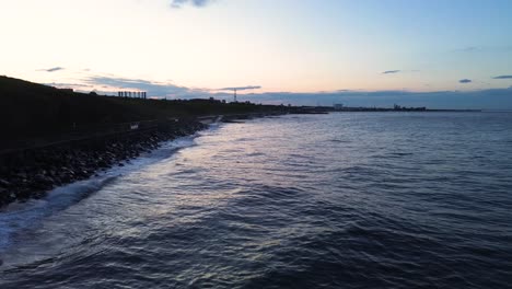 Sunderland-coastline-during-sunset-and-high-tide---Hendon---Sunderland-UK