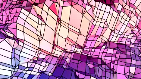 fondo de movimiento poli bajo geométrico suave con polígonos rojos azules puros. abstracto simple azul rojo baja superficie poli 3d como relieve futurista. fondo de bucle sin costuras 4k fullhd con gradiente azul rojo