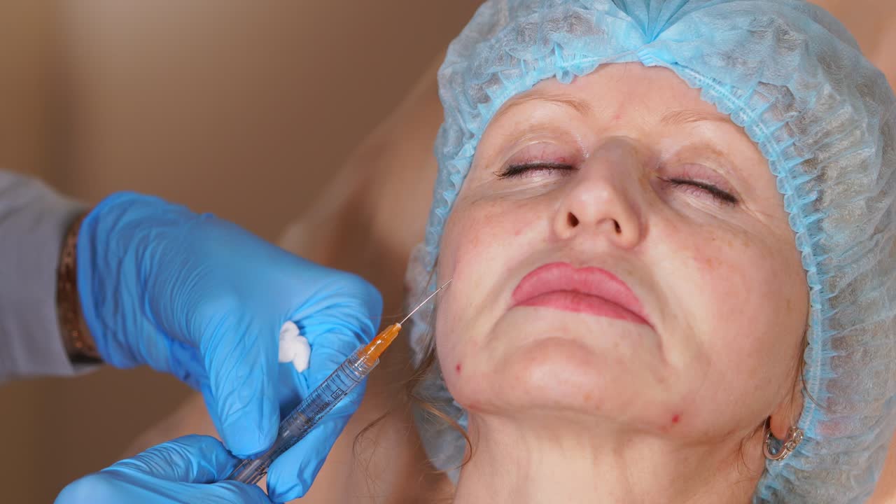 Woman Receiving Facial Injections