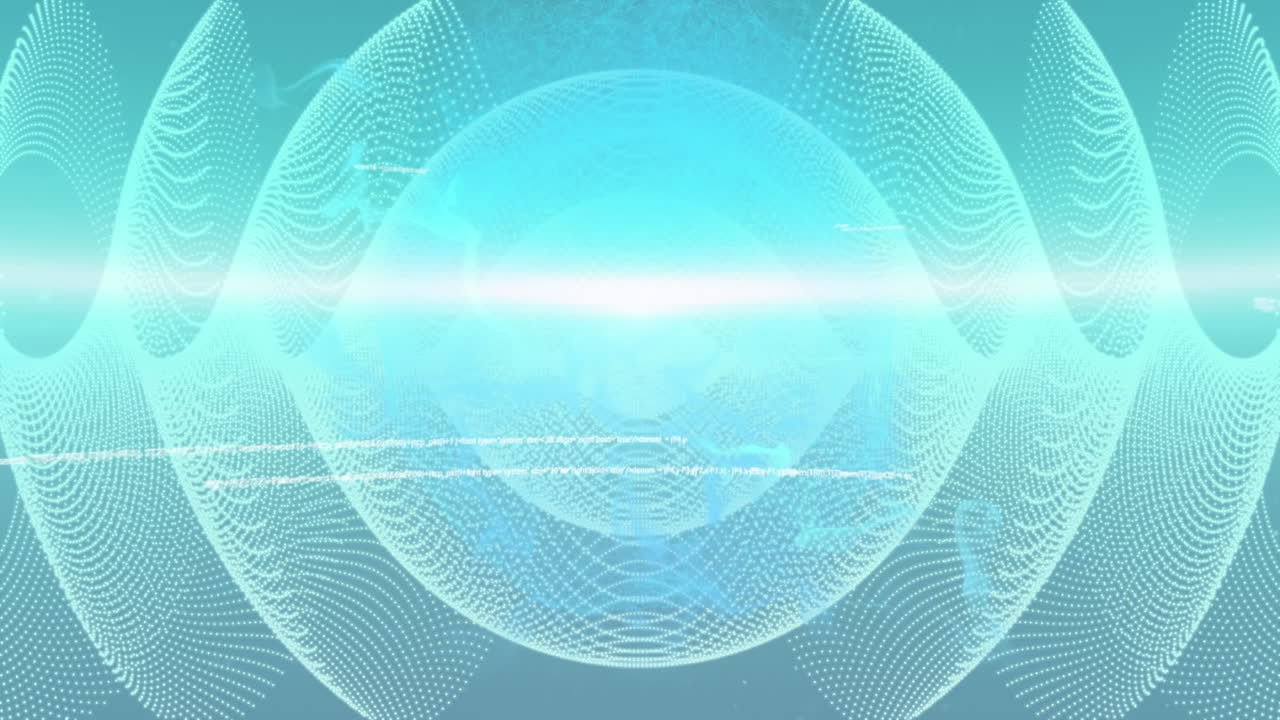 파란색 배경으로 데이터 처리의 애니메이션