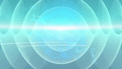 animación del procesamiento de datos en fondo azul