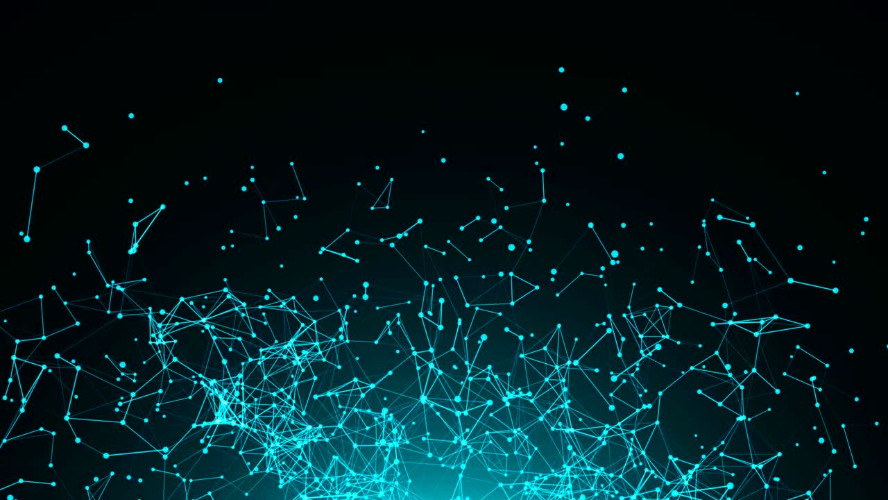 4K rendered computer generated video abstract moving background. Dots and lines are connecting