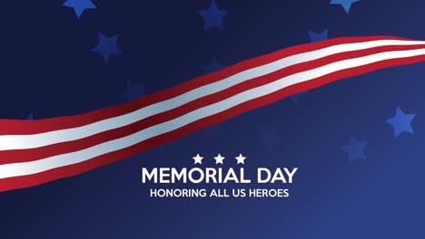 happy memorial day lettering with usa flag frame