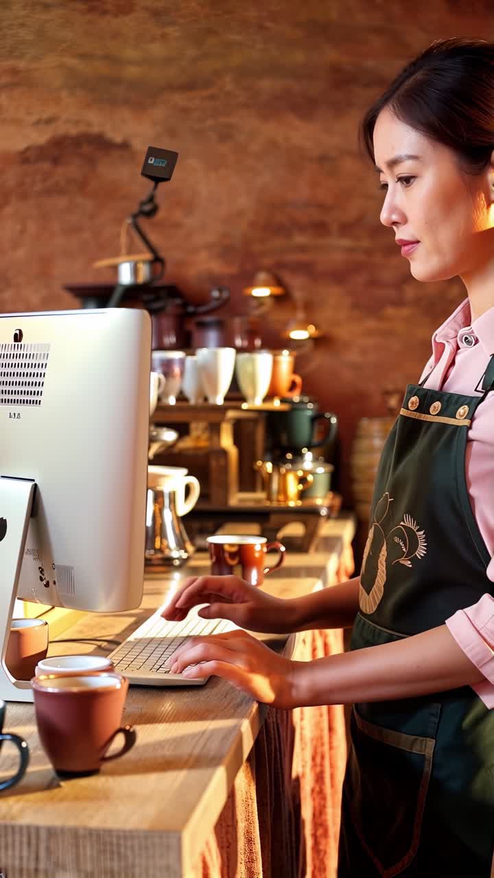 Proprietario di un bar che gestisce ordini e mansioni di gestione