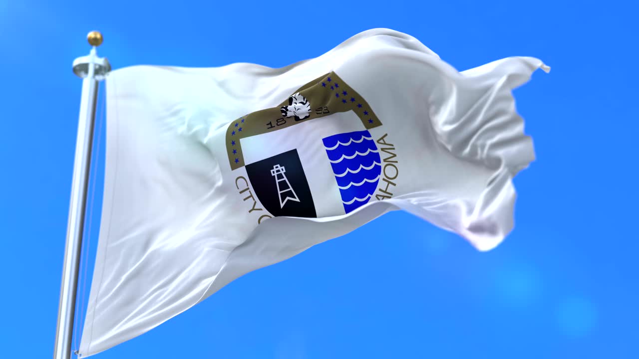 bandera de la ciudad de tulsa, ciudad de los estados unidos de américa - bucle