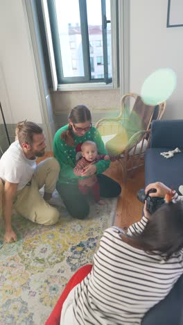 family christmas photoshoot with baby