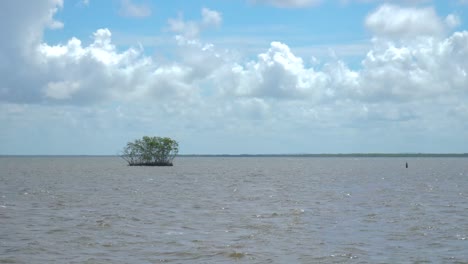 Montículo-De-Vegetación-En-Medio-Del-Mar,-Isabela-De-Sagua