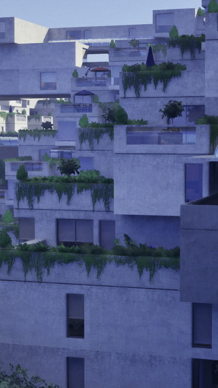 Innovative urban architecture blended with greenery in contemporary design