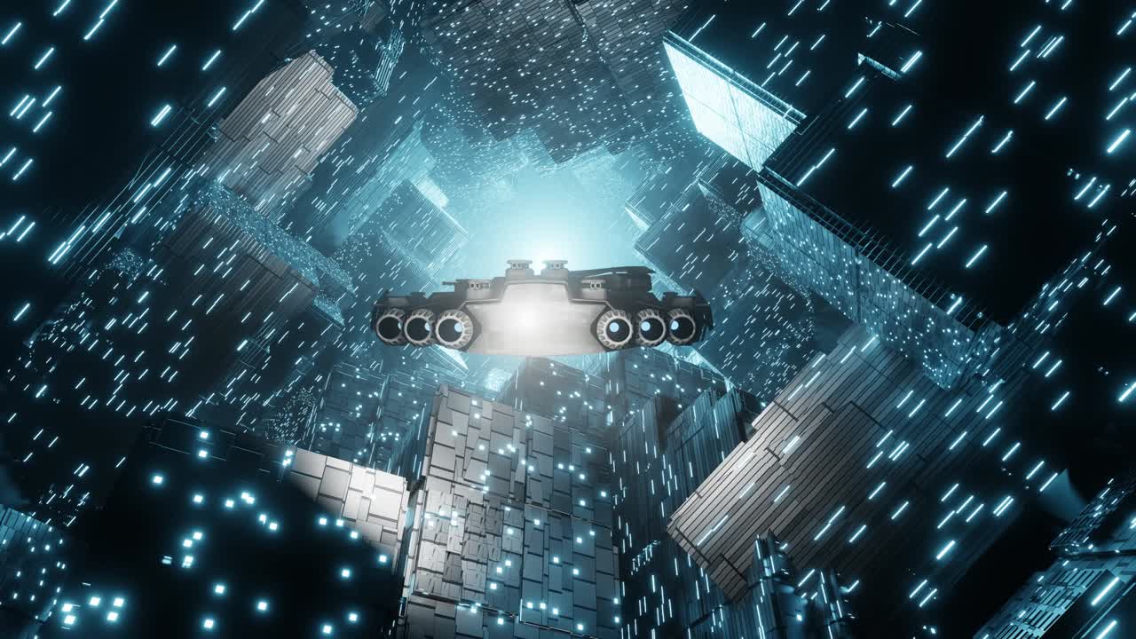 우주 정거장으로 날아가는 우주선 sf 배경