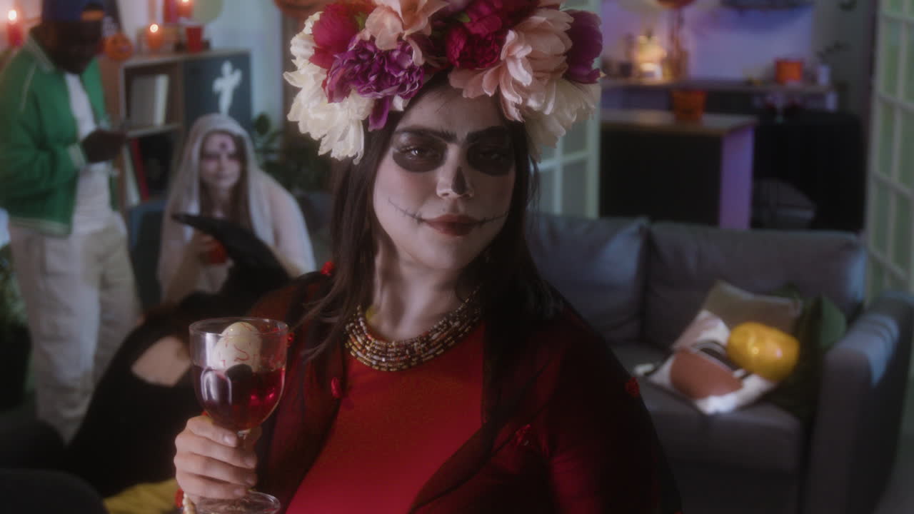 Halloween Party with Day of the Dead Costume