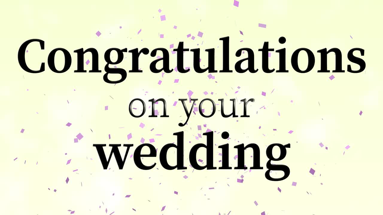 Congratulations on your wedding message text animation motion graphics