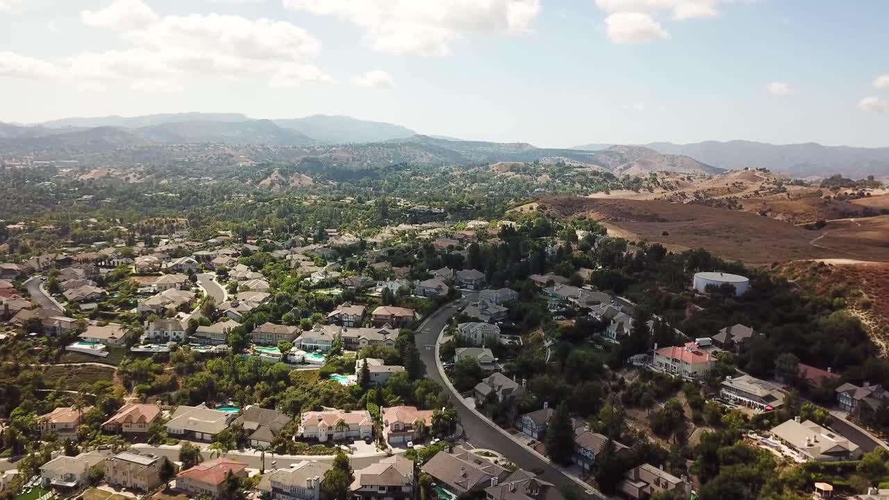 Aerial View of Upscale Suburban Neighborhood in the Mountains