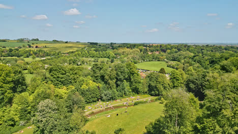 drone footage showcases a british summer park