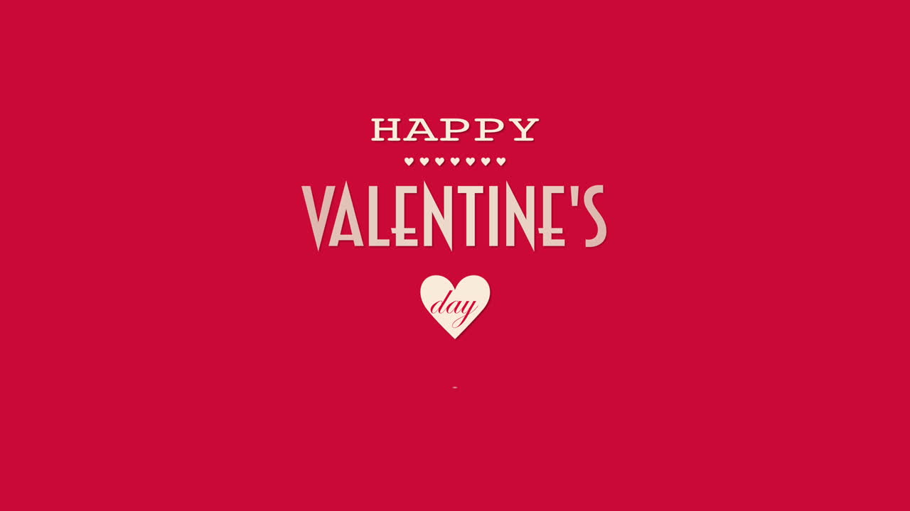 primer plano animado feliz día de san valentín y te amo texto con flecha de movimiento en el fondo del día de san valentín