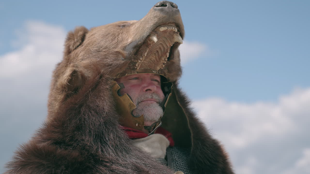 Roman Soldier with Bear Head Helm