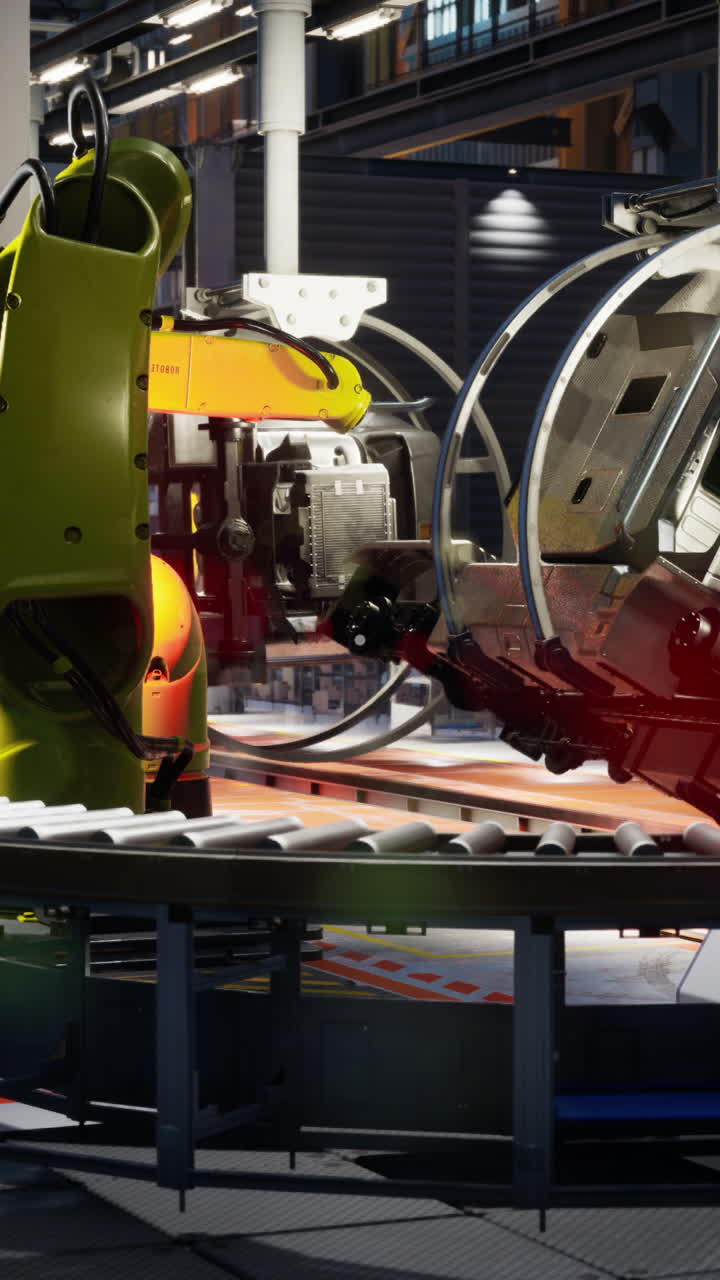 primer plano de un brazo robótico soldando una parte metálica en una línea de ensamblaje