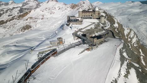 train arrives at gornergrat