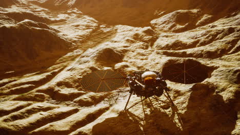 insight marte explorando la superficie del planeta rojo. elementos proporcionados por la nasa.