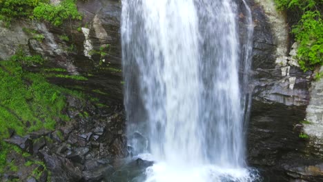 An-Excellent-Aerial-Shot-Of-Looking-Glass-Falls-In-Pisgah-National-Forest-North-Carolina