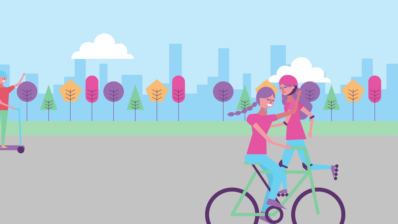 스포츠 캐릭터를 연습하는 젊은이들