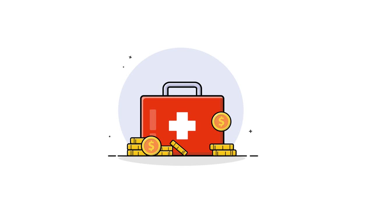 Animated First Aid Kit with Money Coins for Financial Health | Premium ...