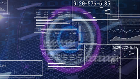 Animación-Del-Procesamiento-De-Datos-Sobre-Fondo-Azul