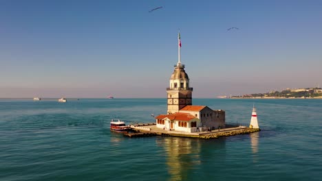 maiden's tower also known as leander's tower aerial view from istanbul.