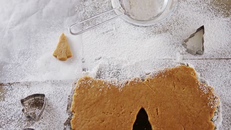 cookies cutter being used to cut the dough 4k