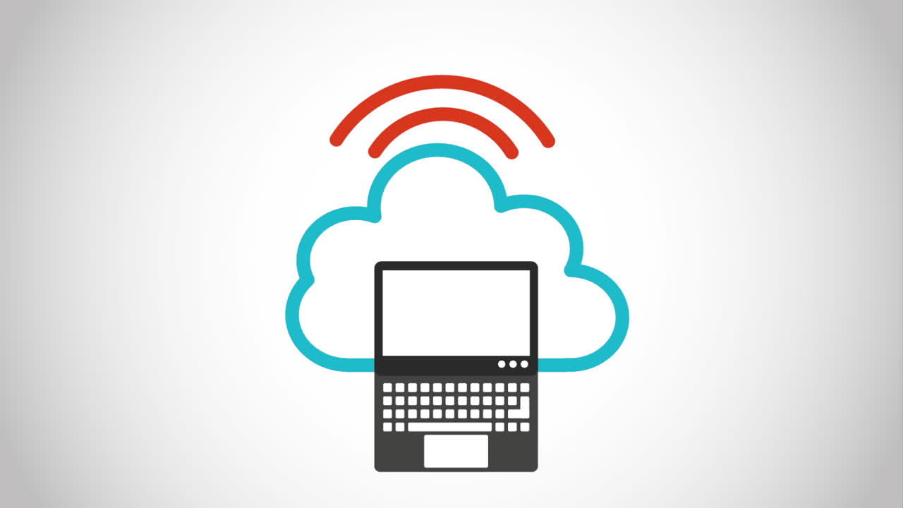 Laptop Connected to Cloud with Wifi