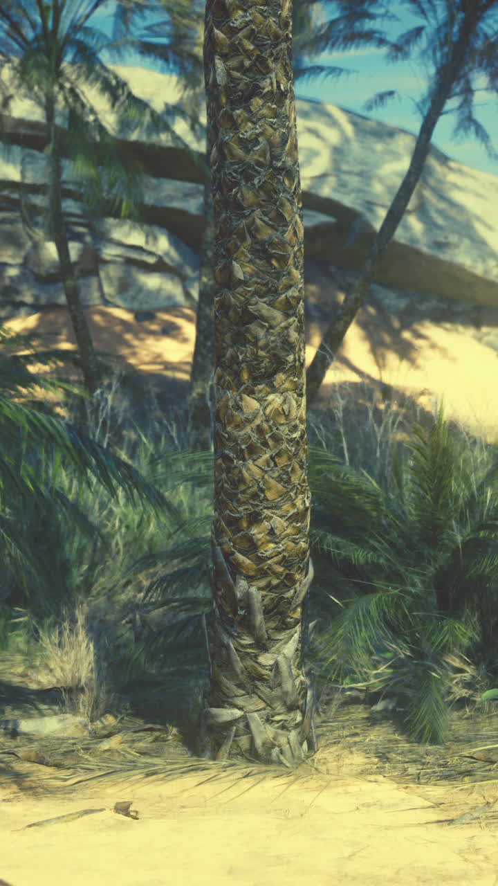 оазис пальмовых деревьев в пустыне